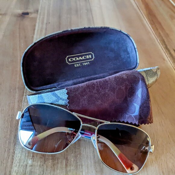 Coach Caroline Gold/Dark With Case & Original Lenses - Picture 1 of 8